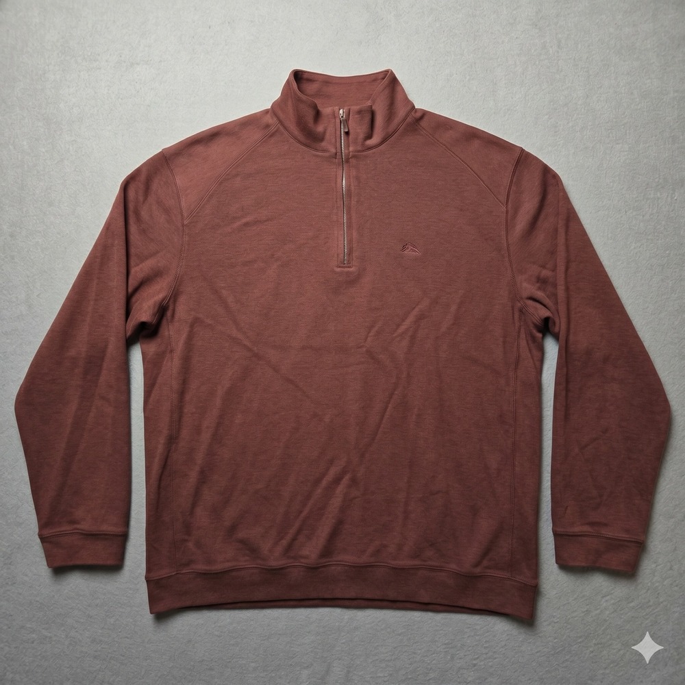 Tommy Bahama Quarter Zip Pullover Sweater Dusty Rose Mauve Men's Large Casual